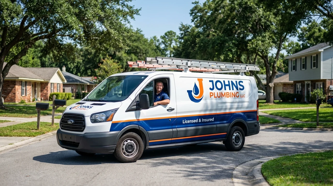 Johns Plumbing LLC service van in Pinedale, WY